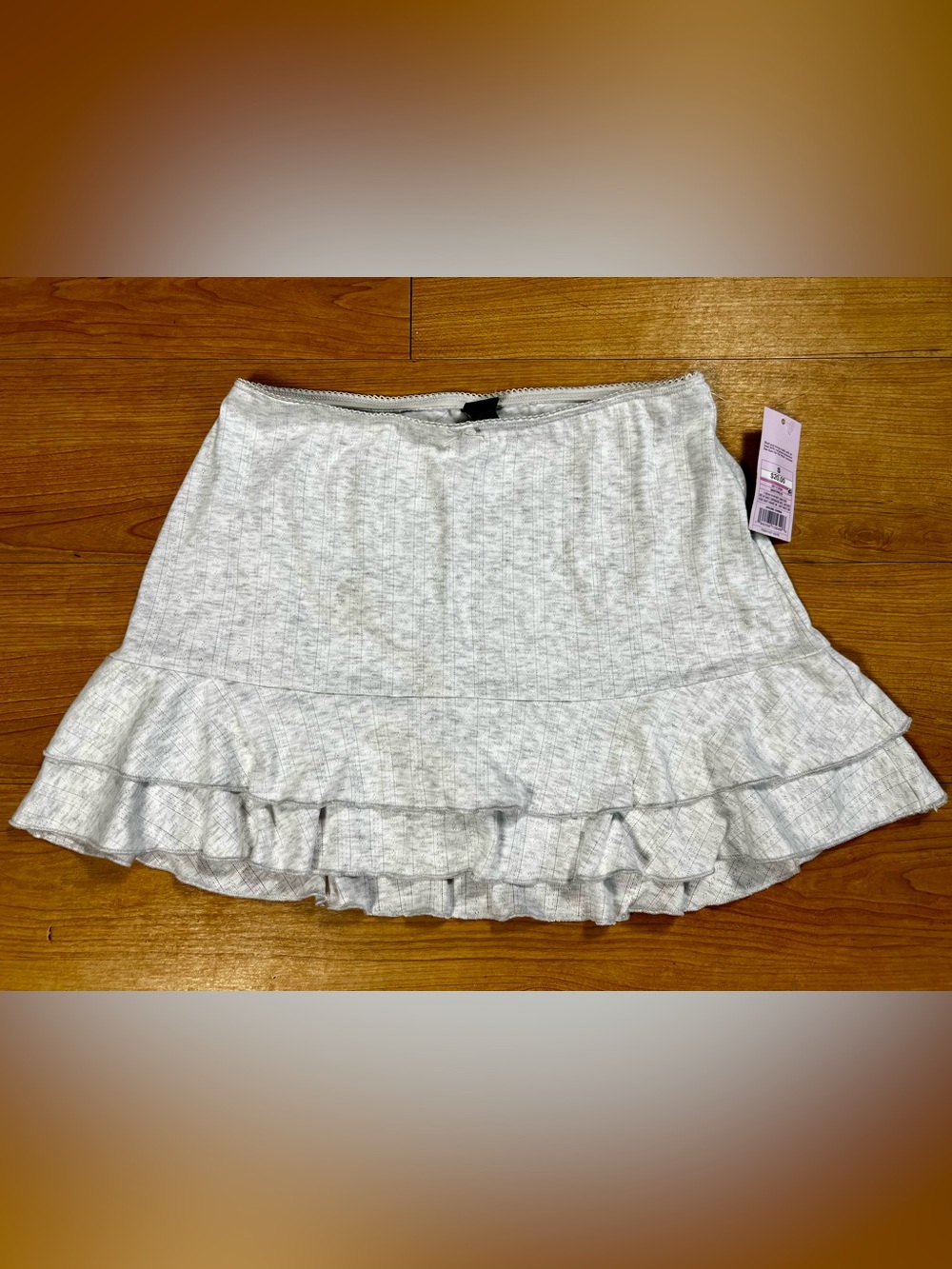 Wild Fable Size S Light Gray Ruffle Mini Skirt With Built In Shorts NWT